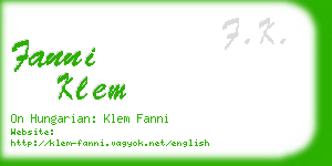 fanni klem business card